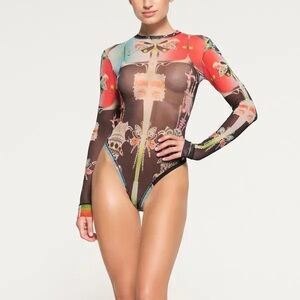 Skims RARE Summer Mesh Bodysuit in Orchid Cabinet NWT